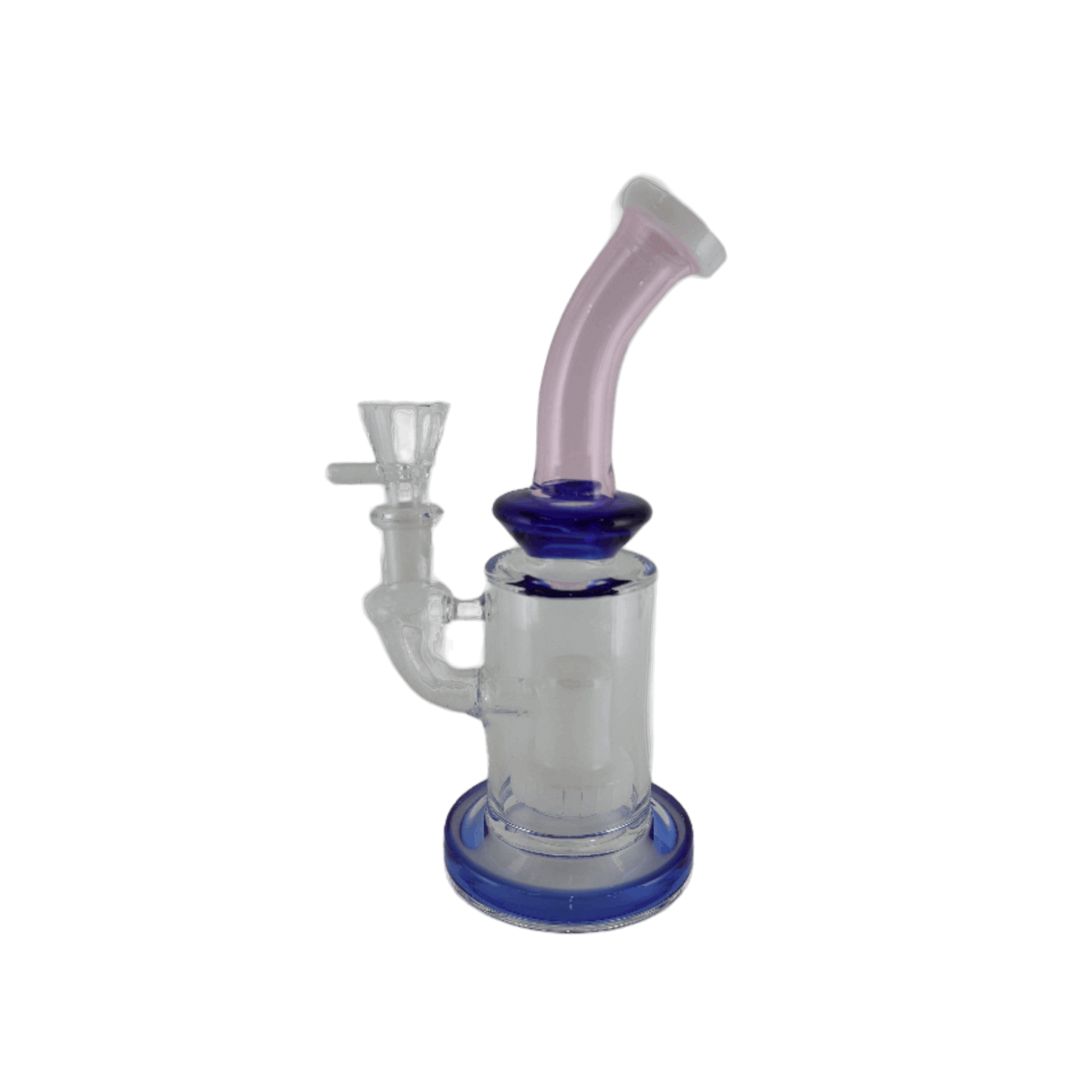 SK - 398 8" shower head bent dab rig with honeycomb perc and bent neck design for optimal dabbing experience.