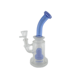 SK - 398 8" shower head bent dab rig with bent neck design and honeycomb perc.