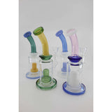 SK - 398 8" shower head bent dab rig in various colors with honeycomb perc design.