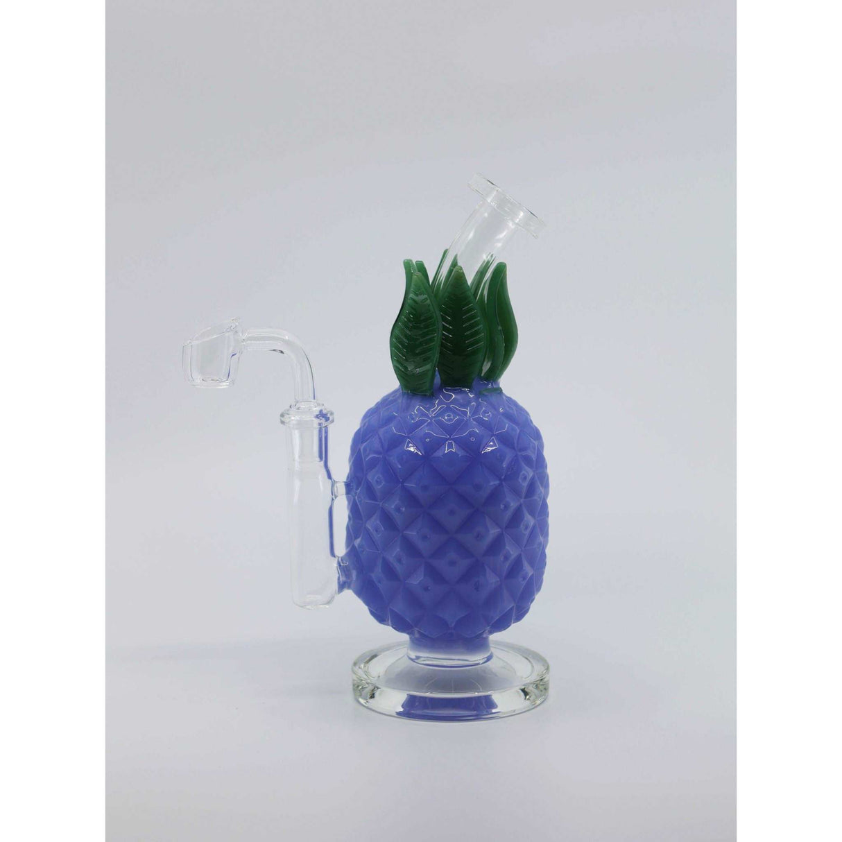 8" Juicy Glass Pineapple Bong Dab Rig with textured design and colored glass leaves.