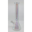 14" heavy thick iridescent glass beaker bong with kaleidoscope eyes design.