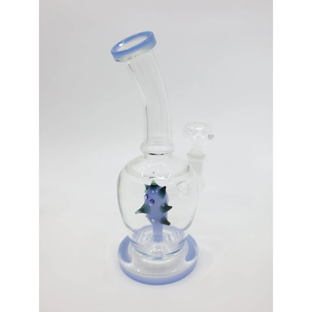 10" Rick and Morty slime dab rig with green slime accents, premium borosilicate glass, and detailed character illustrations.