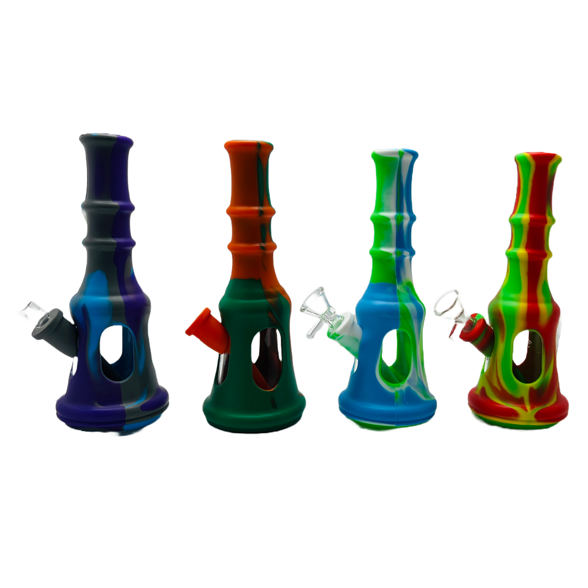 SK - 758 Silicone Water Smoking Pipes Drop Resistant Beaker Style Silicone Pipe 8" Silicone Bongs Pipe