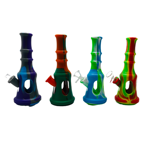 SK - 758 Silicone Water Smoking Pipes Drop Resistant Beaker Style Silicone Pipe 8" Silicone Bongs Pipe