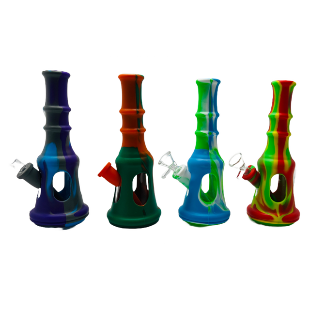 SK - 758 Silicone Water Smoking Pipes Drop Resistant Beaker Style Silicone Pipe 8" Silicone Bongs Pipe