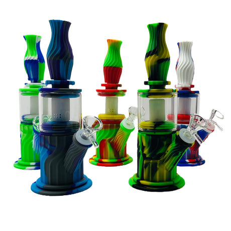 SK - 767 10" 4-in-1 silicone water pipe