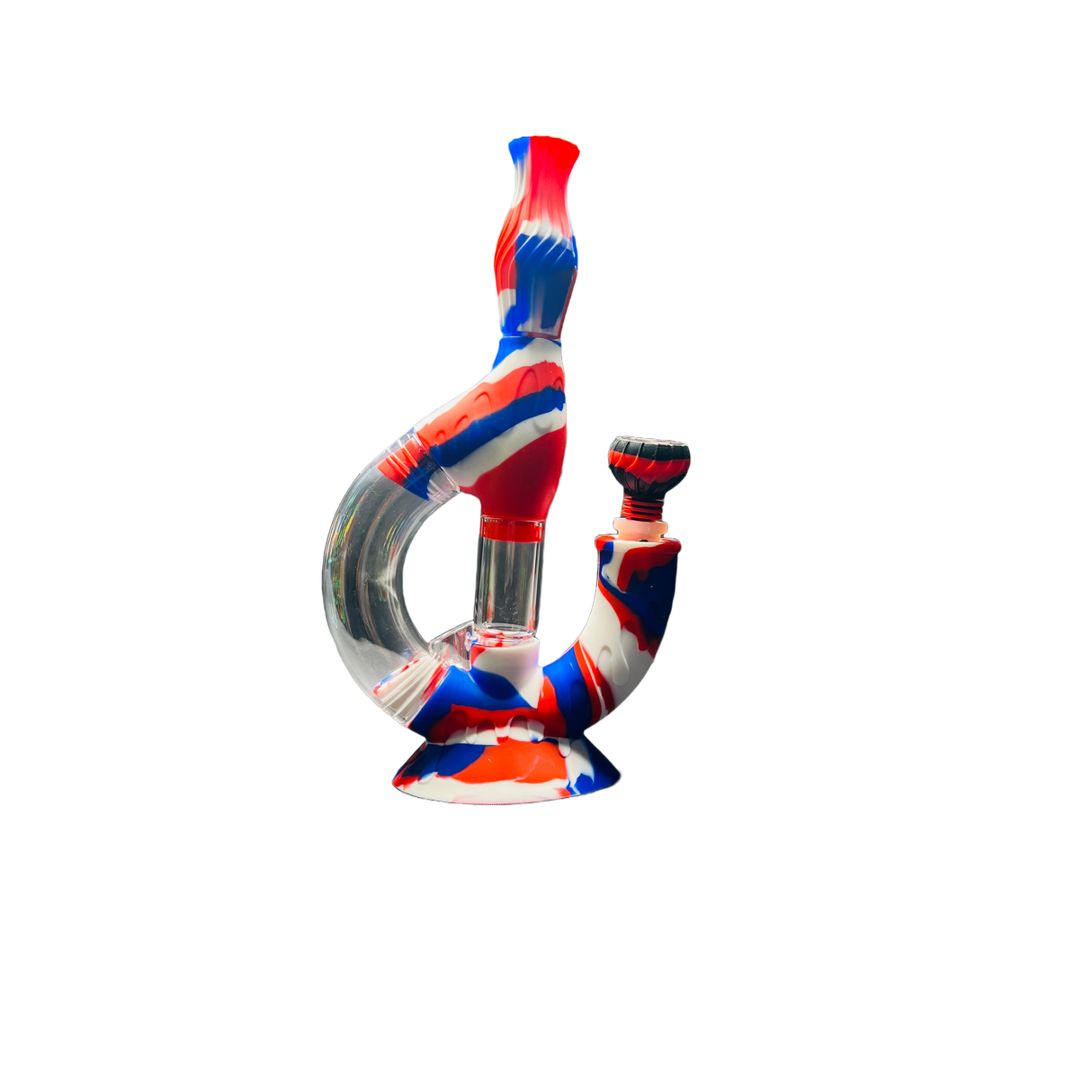 SK - 772 Ooze Echo 4-in-1 Silicone Glass Water Pipe - SmokeMEGA