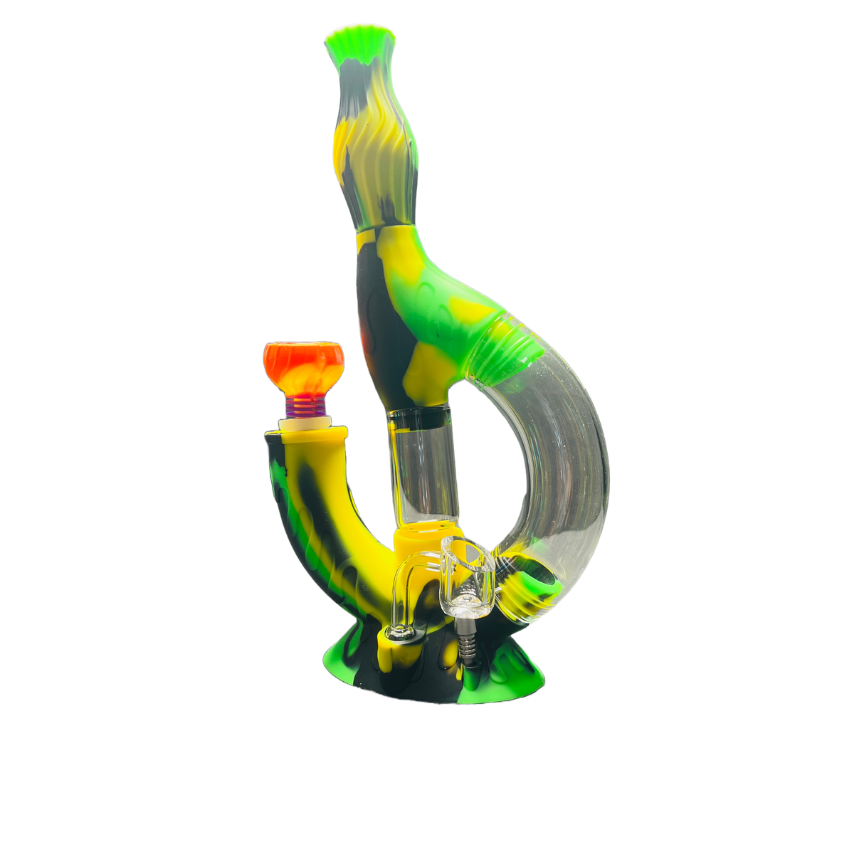 SK - 772 Ooze Echo 4-in-1 Silicone Glass Water Pipe - SmokeMEGA