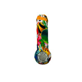 Colorful silicon small novelty pipe with humorous design.