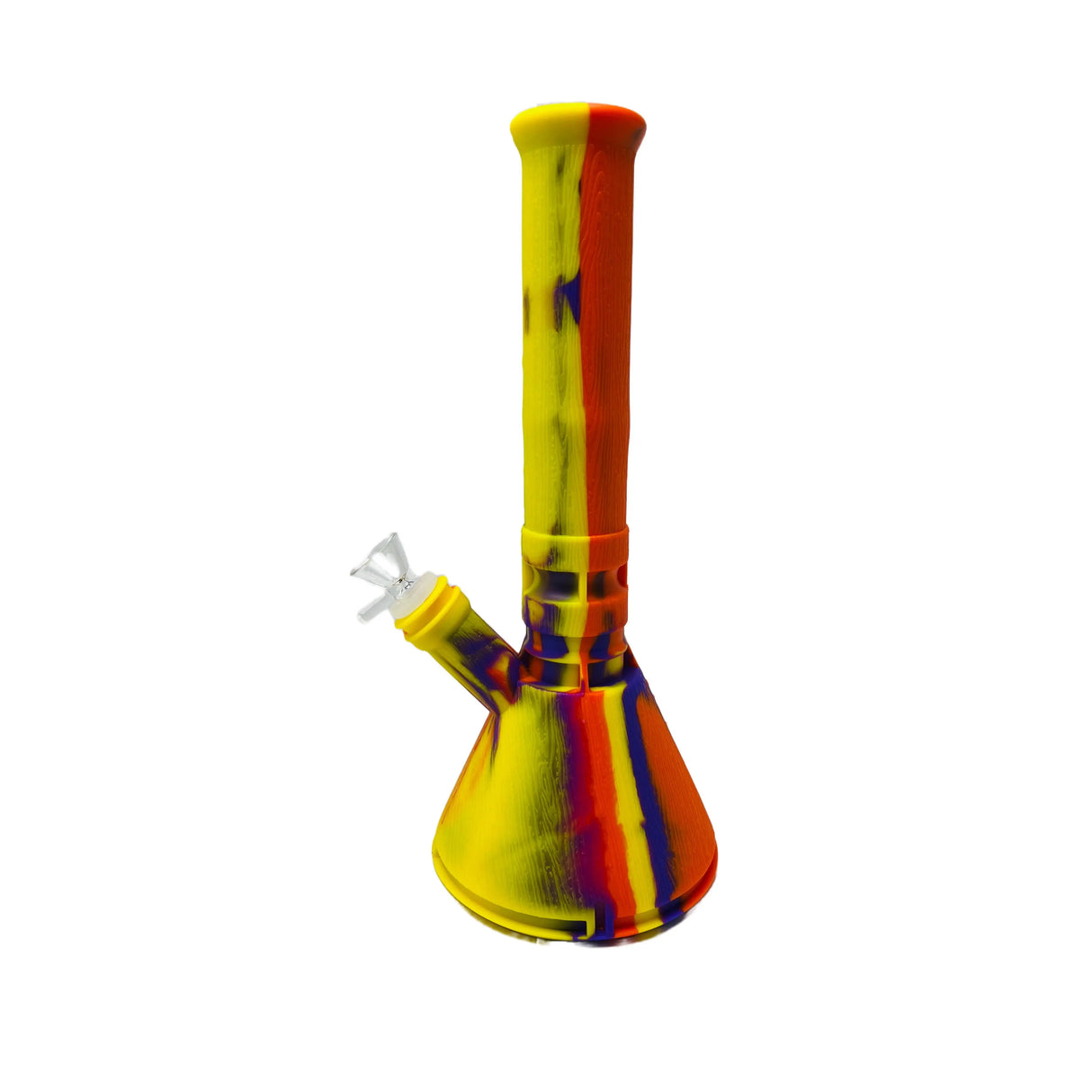 Silicone Bong- Rasta Color Silicone Water Pipe 12.5"