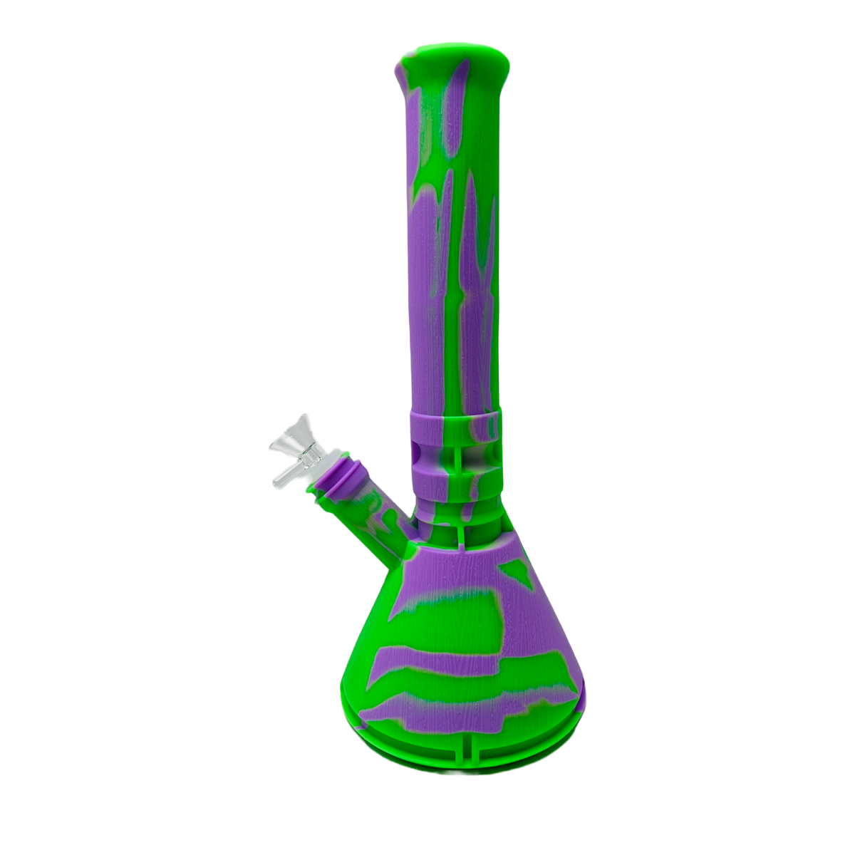 Silicone Bong- Rasta Color Silicone Water Pipe 12.5"
