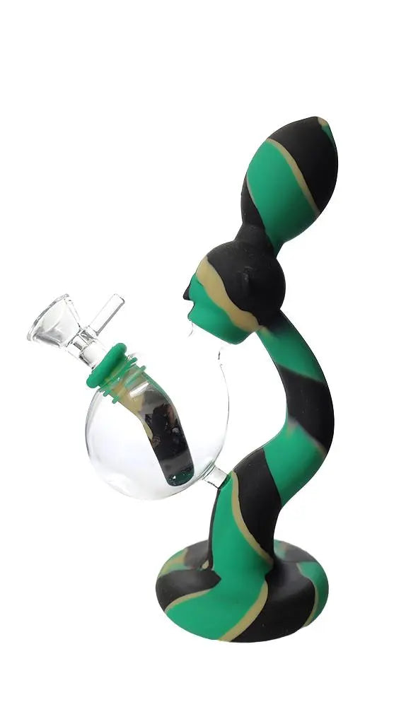 Silicone Water Pipe | 8 Inch Silicone Rasta Man Water Pipe