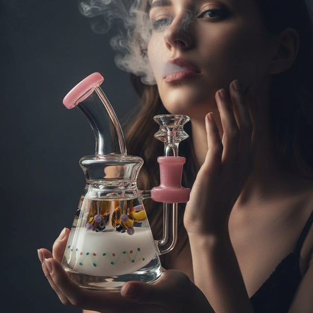 SirEEL Glycerin Nature Assorted Colors & Designs Shower Dab Rig 7"