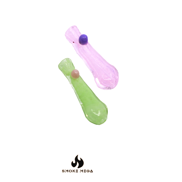 Sk - 1127 3" Hand Blown Chillum Slime Frit Hand Pipe