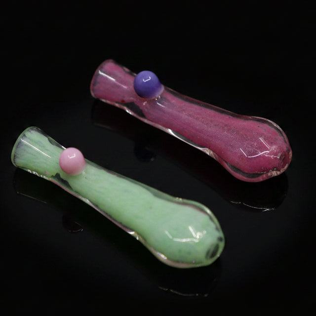 Sk - 1127 3" Hand Blown Chillum Slime Frit  Hand Pipe