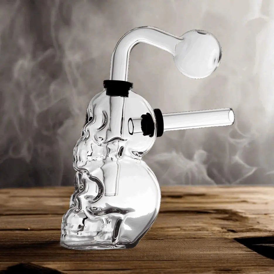 Skull Head Up Head Glass Oil Rig