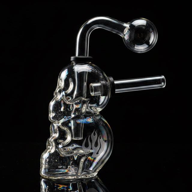 Skull Head Up Head Glass Oil Rig - SmokeMEGA