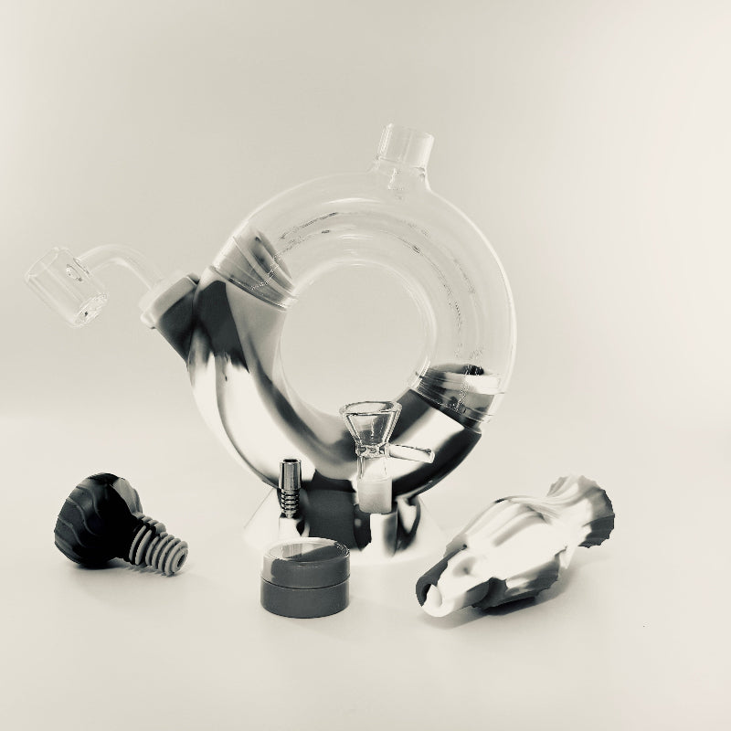 SmokeMEGA 4-in-1 Silicone Water Pipe - Versatile 11" Long with Nectar Collector