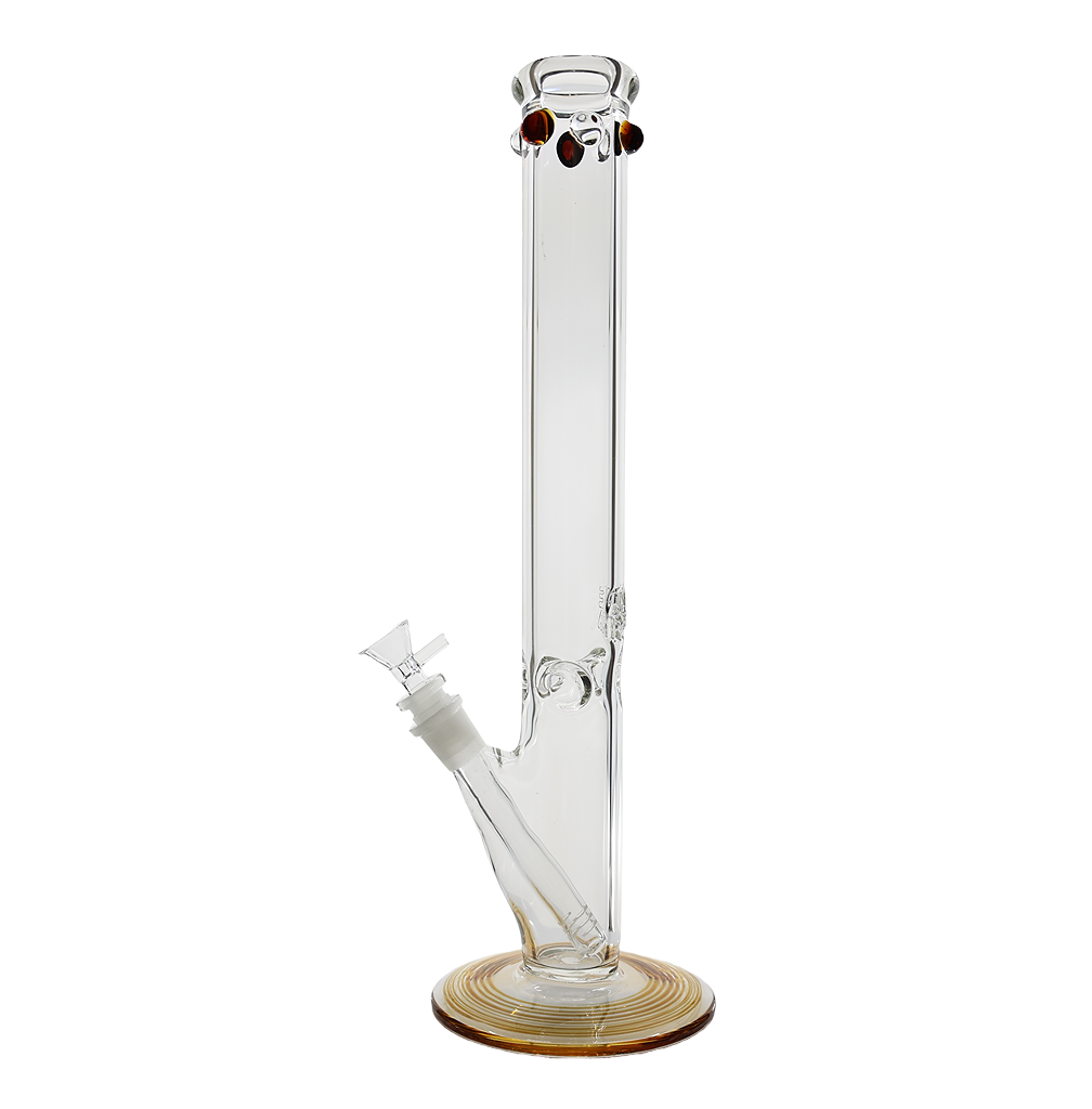 16-inch 5mm American-made borosilicate glass straight tube bong.