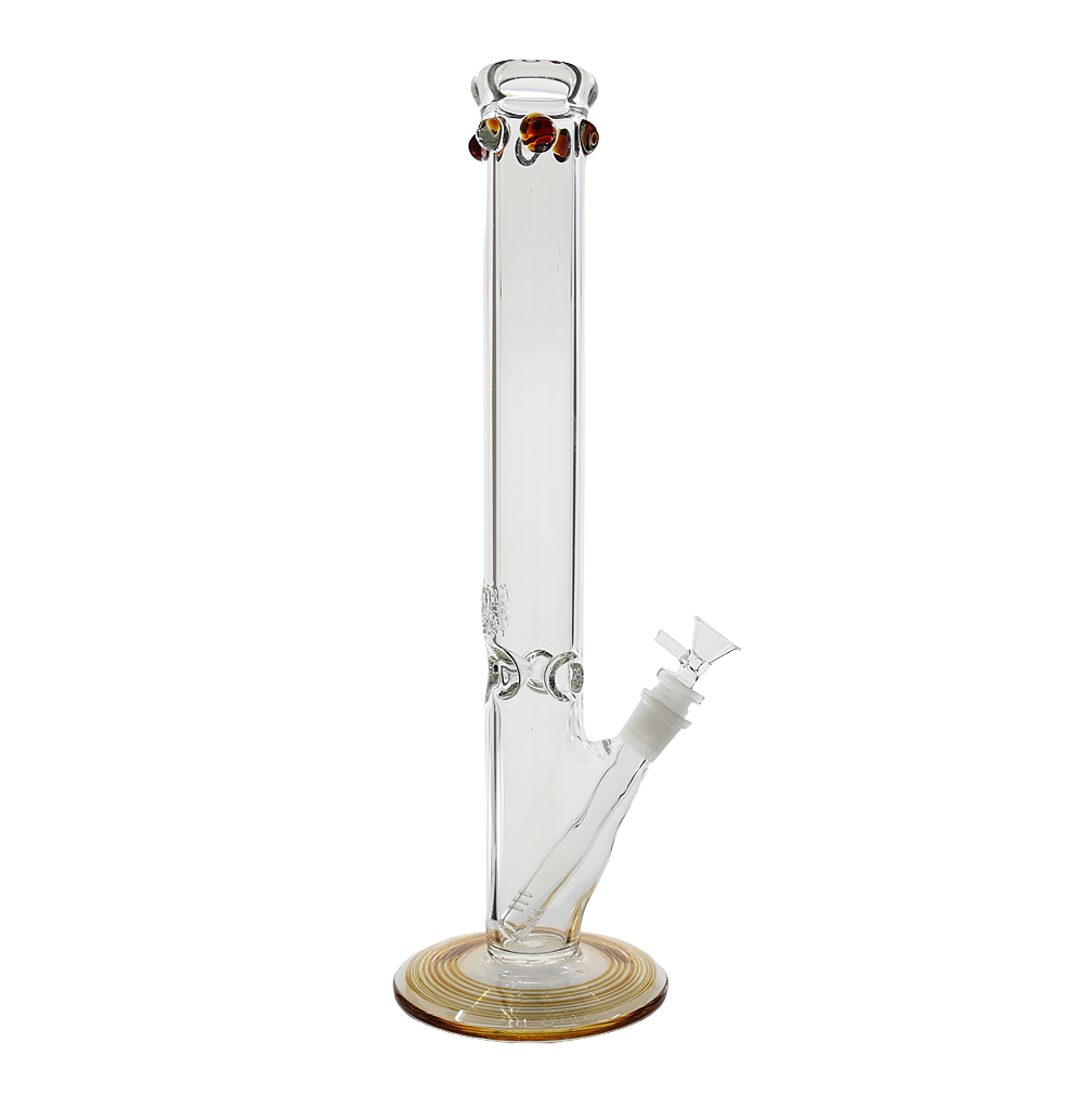 16 inch 5mm American made straight tube bong, premium borosilicate glass, durable and heat resistant.