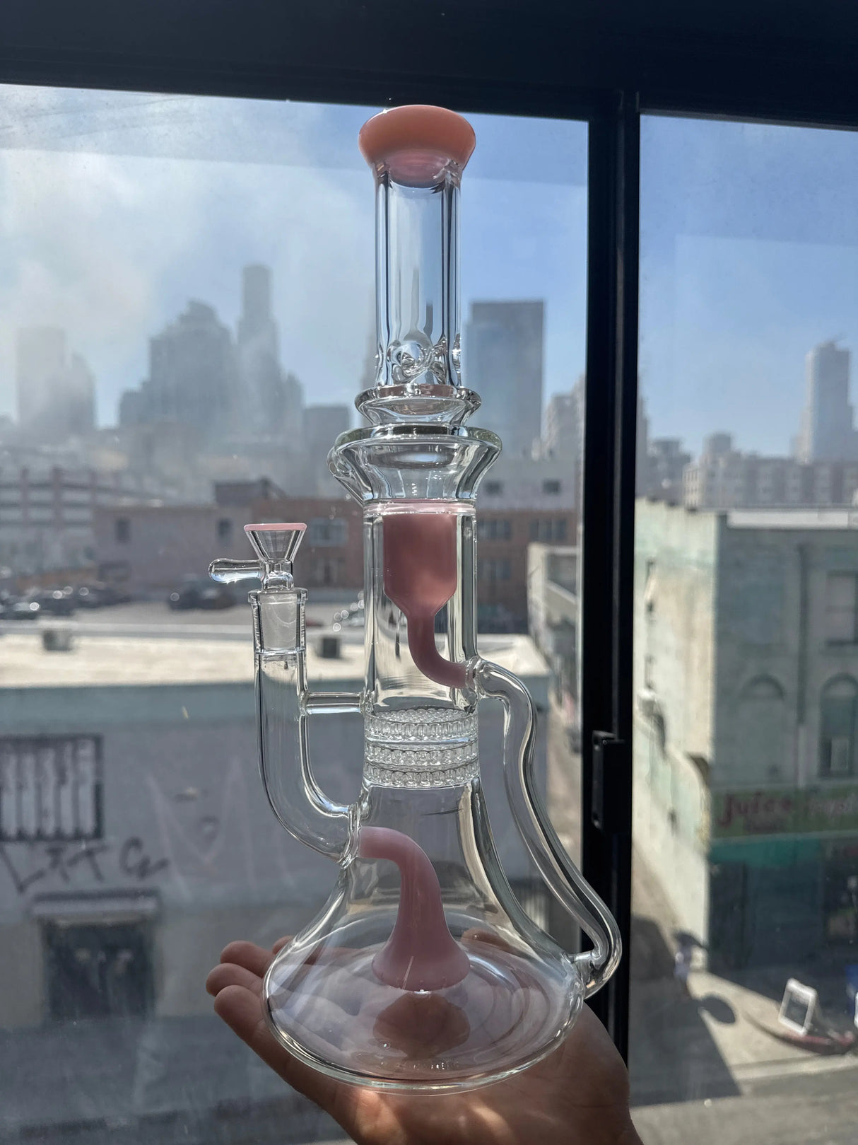 The new 12 inch recycle triples showerhead beaker bong SmokeMEGA