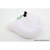 USA Made Heart-Shaped Glass Pipe Pretty White Colored Glass with Pastel Polka-Dots - SmokeMEGA