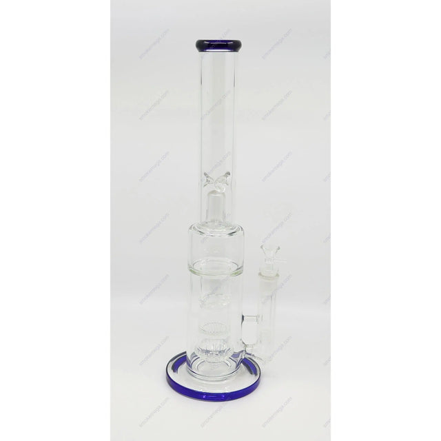 20 inch Triple Shower Head Perc Water Bong with color accents and ice notches.