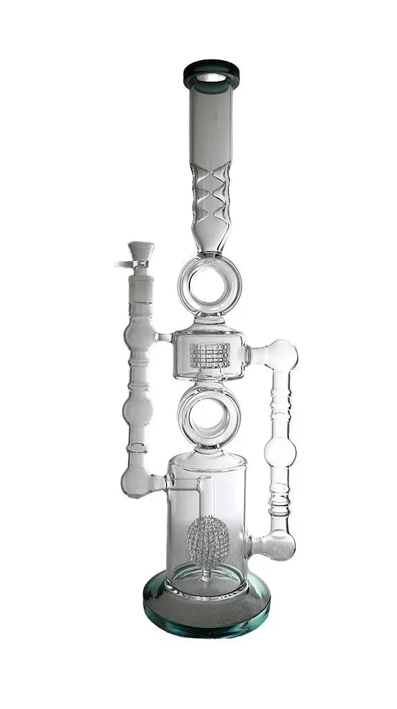 Water Bong | 22" Dual Perc Recycler Style Water Pipe Bong