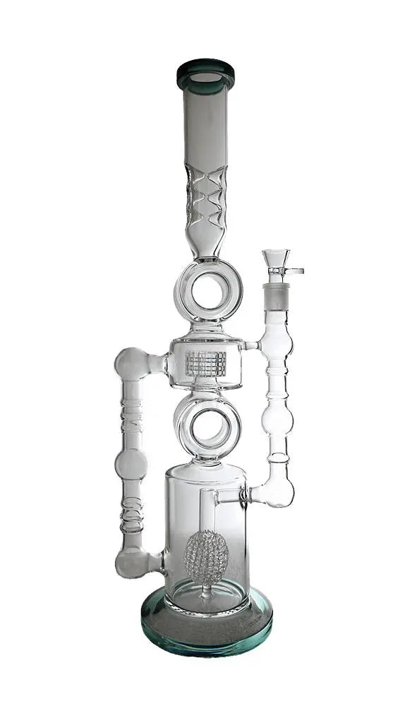 Water Bong | 22" Dual Perc Recycler Style Water Pipe Bong