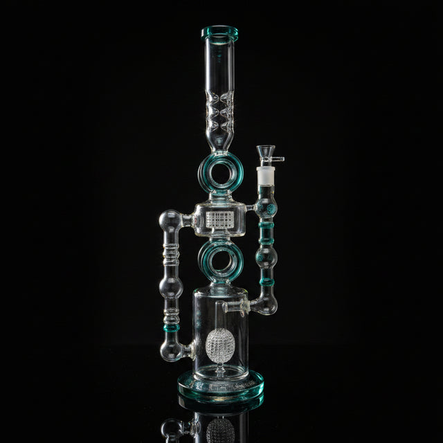 Water Bong | 22" Dual Perc Recycler Style Water Pipe Bong