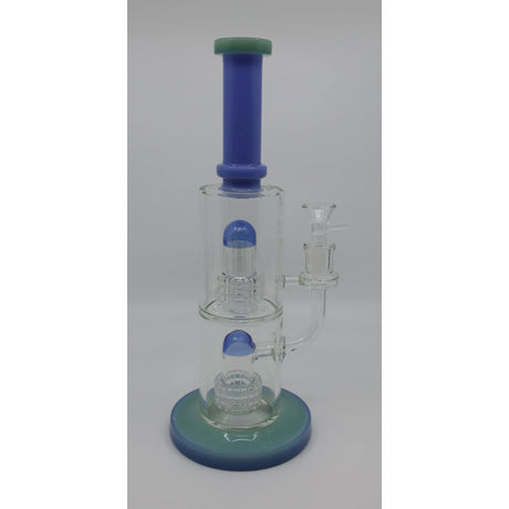 Water Bong |12"Double Chambered Double Bullet Perc Water Straight Pipe