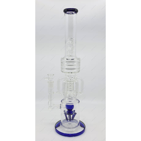 Water Pipe | 21 Inch Giant 7mm Thick Glass Tall Recycler Bong with 6-Arm Rocket Perc