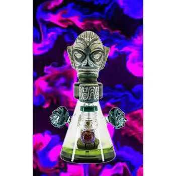 Water Pipe Bong with Egyptian-inspired design, 9.5 inches, novelty smoking accessory.