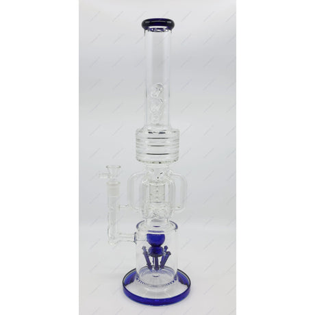 Water Pipe | 21 Inch Giant 7mm Thick Glass Tall Recycler Bong with 6-Arm Rocket Perc - SmokeMEGA