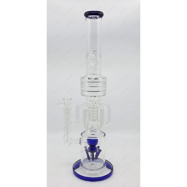 21 Inch Giant 7mm Thick Glass Tall Recycler Bong with 6-Arm Rocket Perc