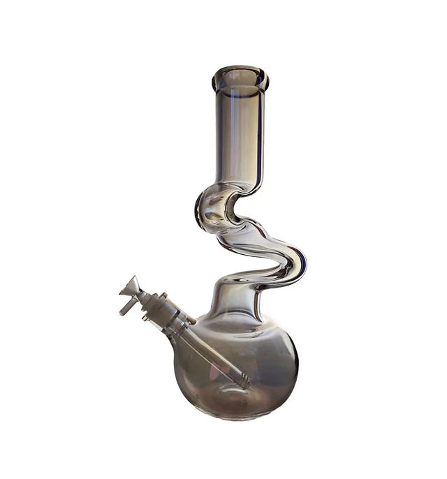 Zong Metallic Zig Zag Beaker Bong 14" with unique zig-zag design and sturdy base.